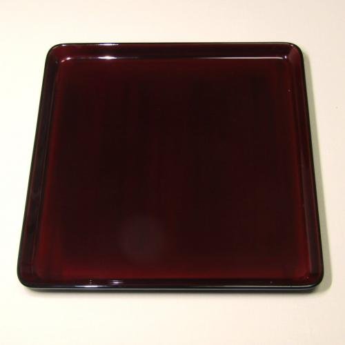 輪島塗 角盆 (中) -無地- [内面朱タメ色/外面黒色]｜輪島市の輪島塗