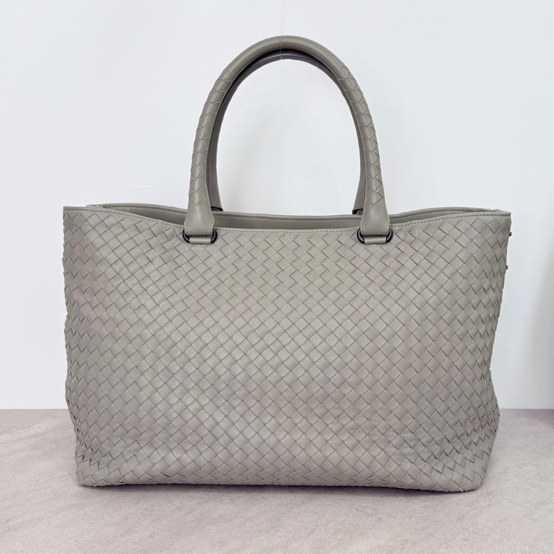 極美品 BOTTEGA VENETA トートバッグ イントレチャート グレー